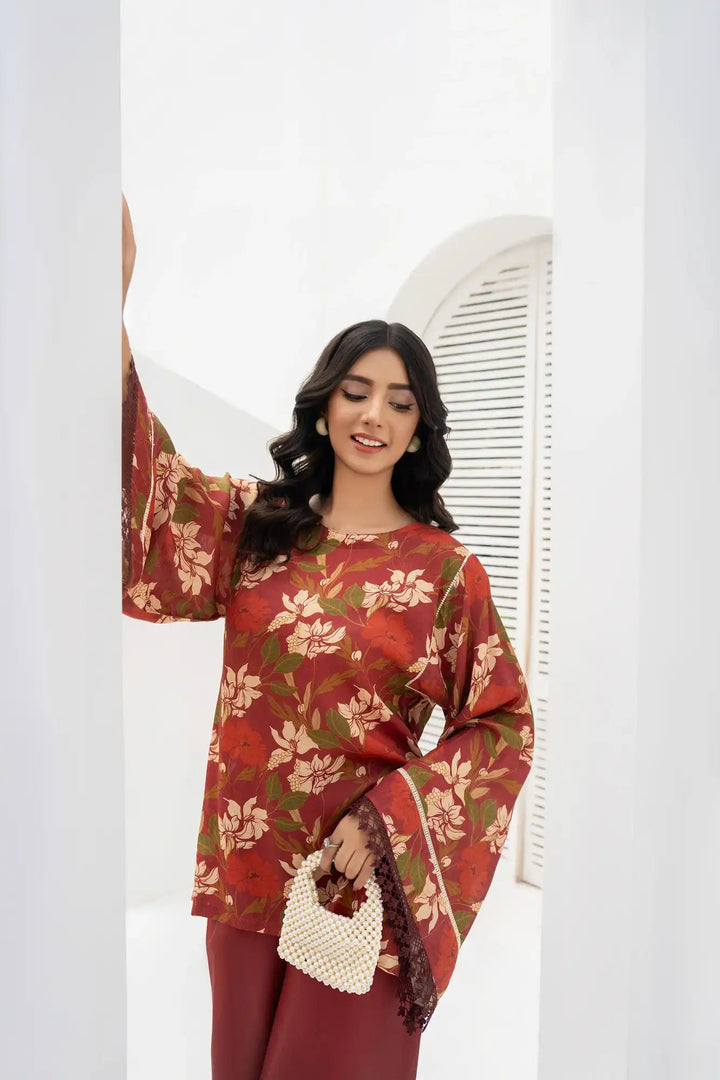 Alora Cotton Silk Printed Stitched 2PC - Rabiya Hassan