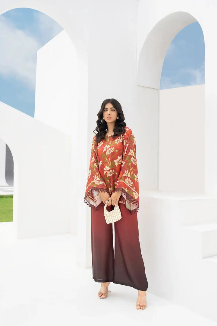 Alora Cotton Silk Printed Stitched 2PC - Rabiya Hassan