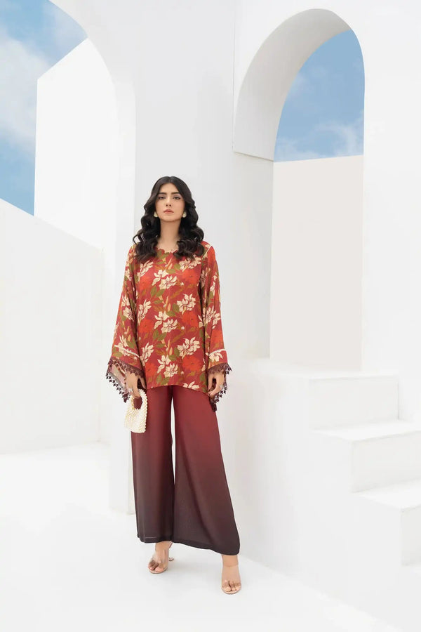 Alora Cotton Silk Printed Stitched 2PC - Rabiya Hassan