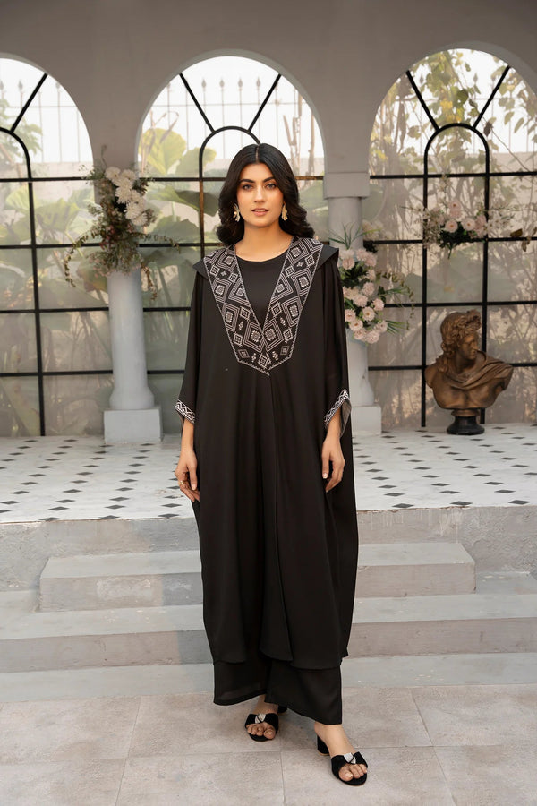Black Shadow Georgette Printed Stitched 2 PC - Rabiya Hassan