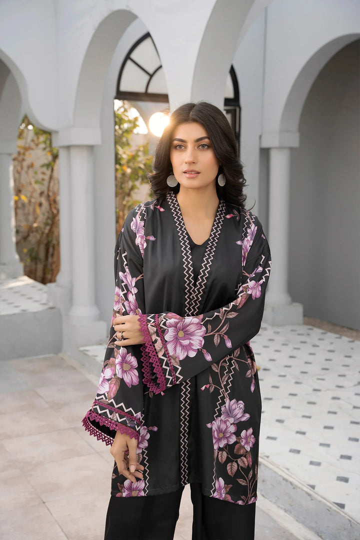 Floral Eclipse Silk Printed Stitched 2 PC - Rabiya Hassan