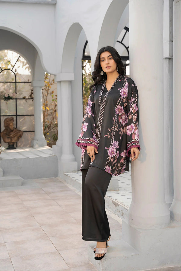 Floral Eclipse Silk Printed Stitched 2 PC - Rabiya Hassan
