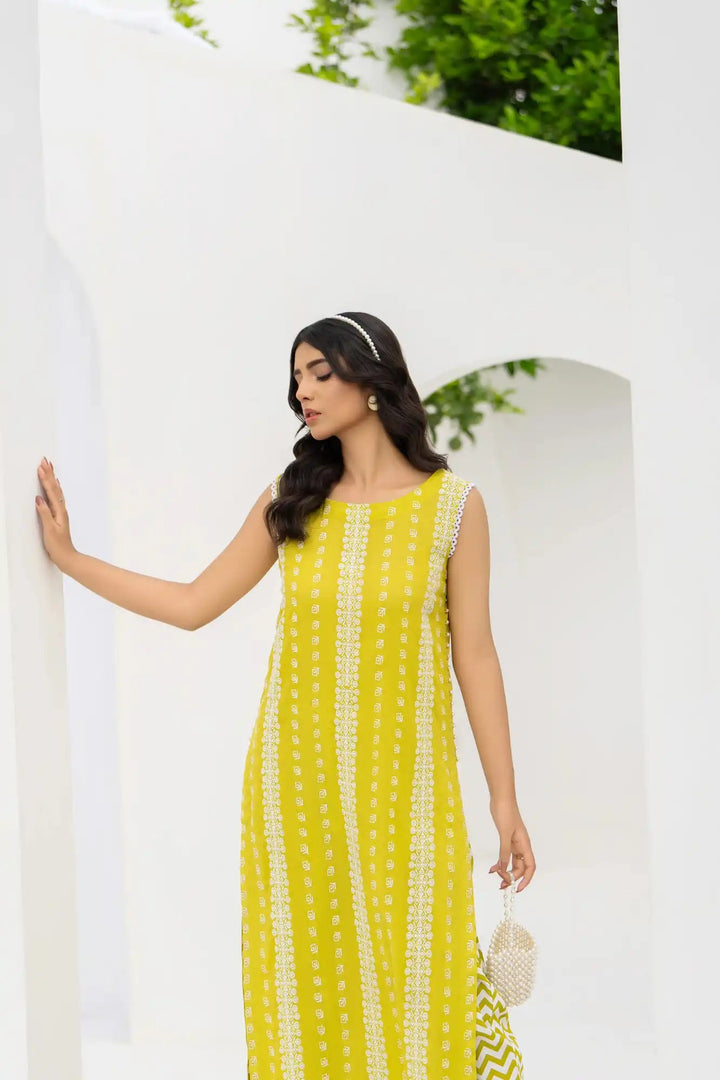 Izel Chikankari Lawn Embroidered Stitched 2PC - Rabiya Hassan
