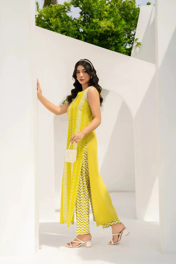 Izel Chikankari Lawn Embroidered Stitched 2PC - Rabiya Hassan