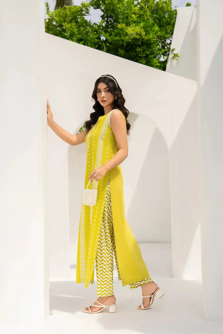 Izel Chikankari Lawn Embroidered Stitched 2PC - Rabiya Hassan