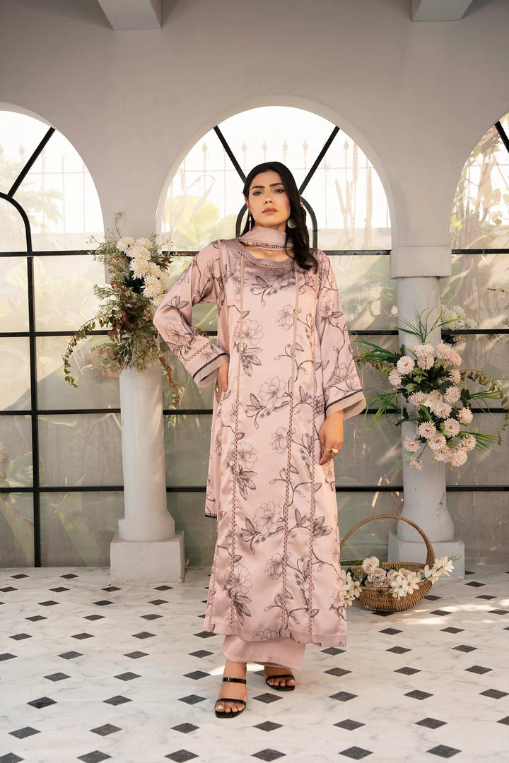 Mystic Floret Silk Printed Stitched 3 PC - Rabiya Hassan