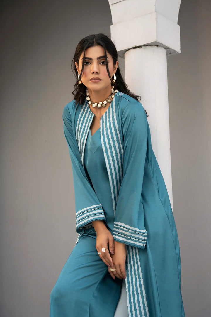 Ocean Muse Silk Printed Stitched 3 PC - Rabiya Hassan