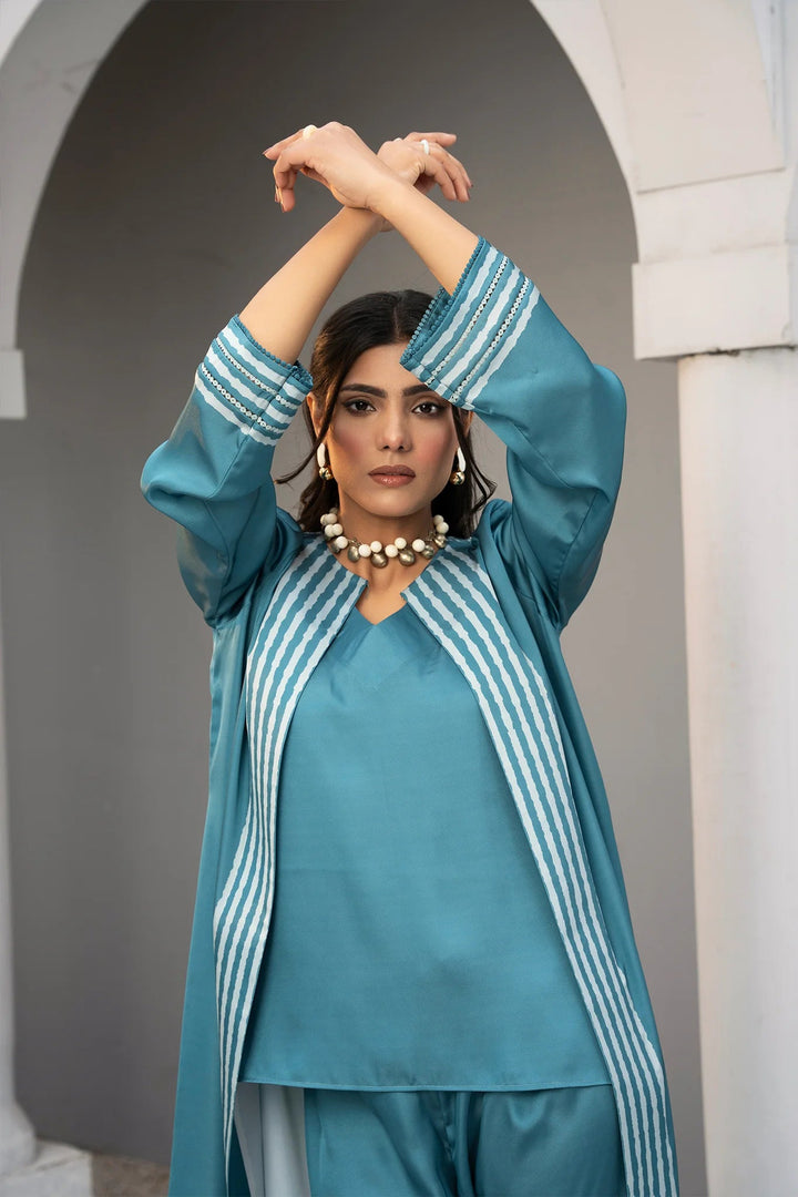 Ocean Muse Silk Printed Stitched 3 PC - Rabiya Hassan