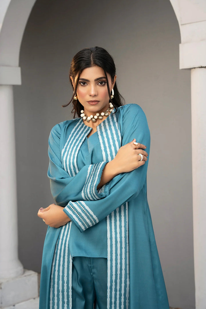 Ocean Muse Silk Printed Stitched 3 PC - Rabiya Hassan