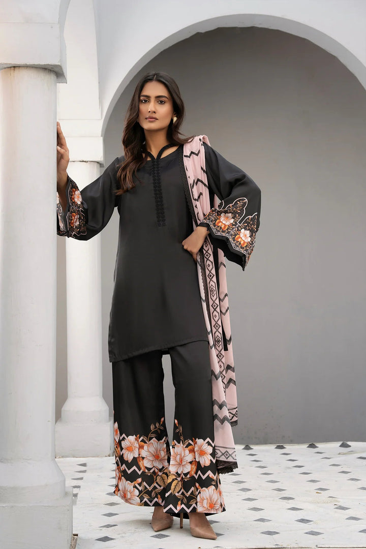 Soft Bloom Silk Printed Stitched 3 PC - Rabiya Hassan