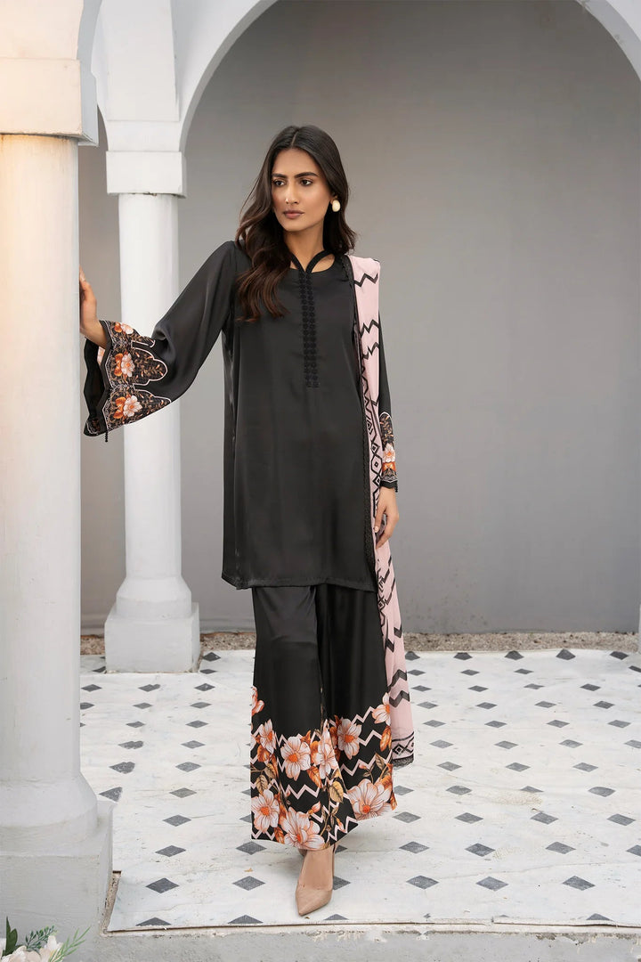 Soft Bloom Silk Printed Stitched 3 PC - Rabiya Hassan