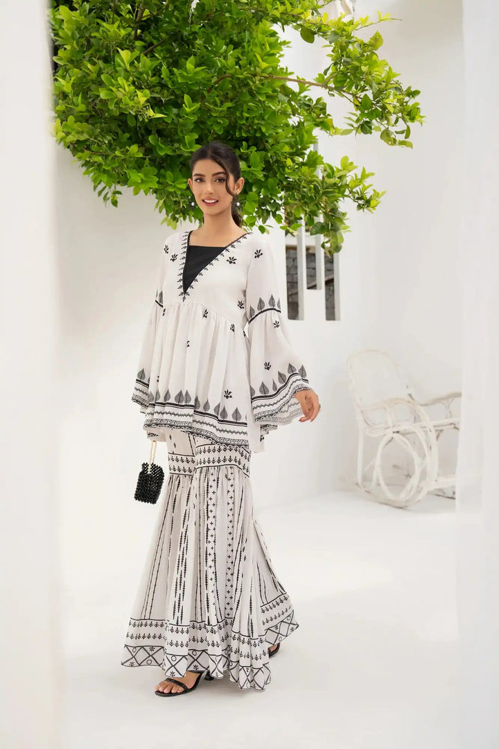 Zavesa Cotton Silk Printed Stitched 2PC - Rabiya Hassan