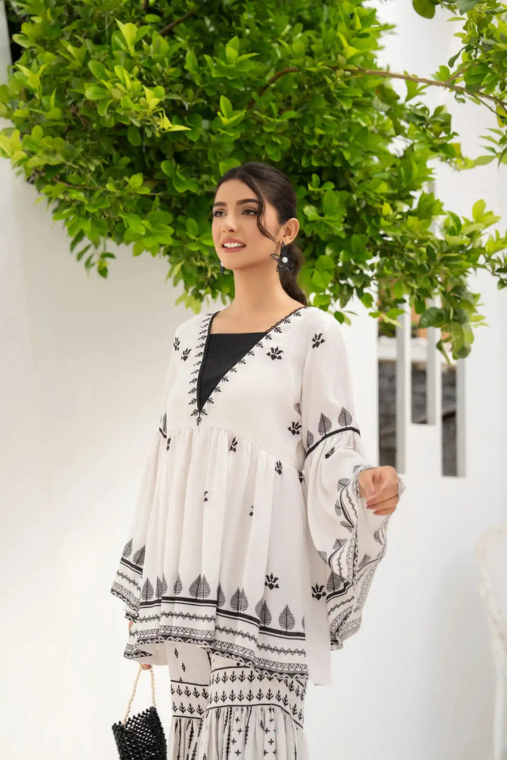 Zavesa Cotton Silk Printed Stitched 2PC - Rabiya Hassan